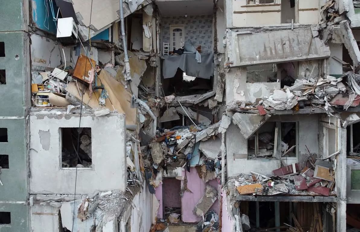 Destroyed house in Chernihiv