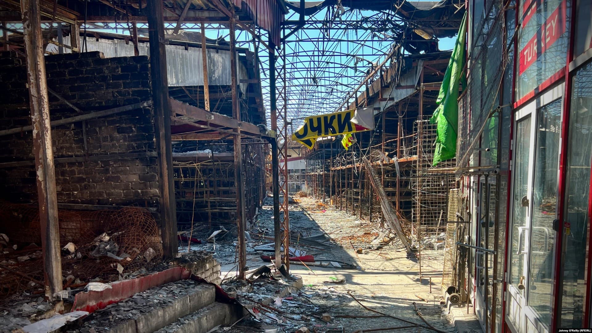 In Ukraine’s Second City, A Bombed-Out Market Slowly Comes Back To Life.