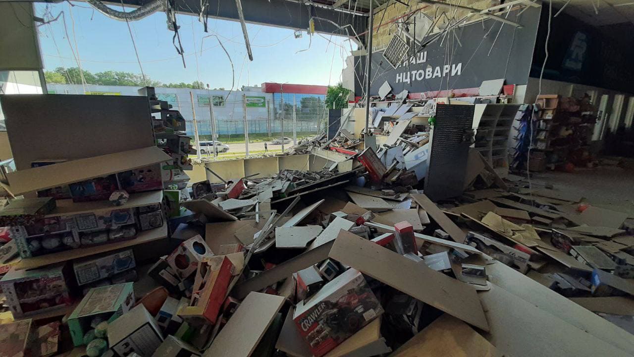 Vostorg grocery store was destroyed by a Russian missile strike in Kharkiv
