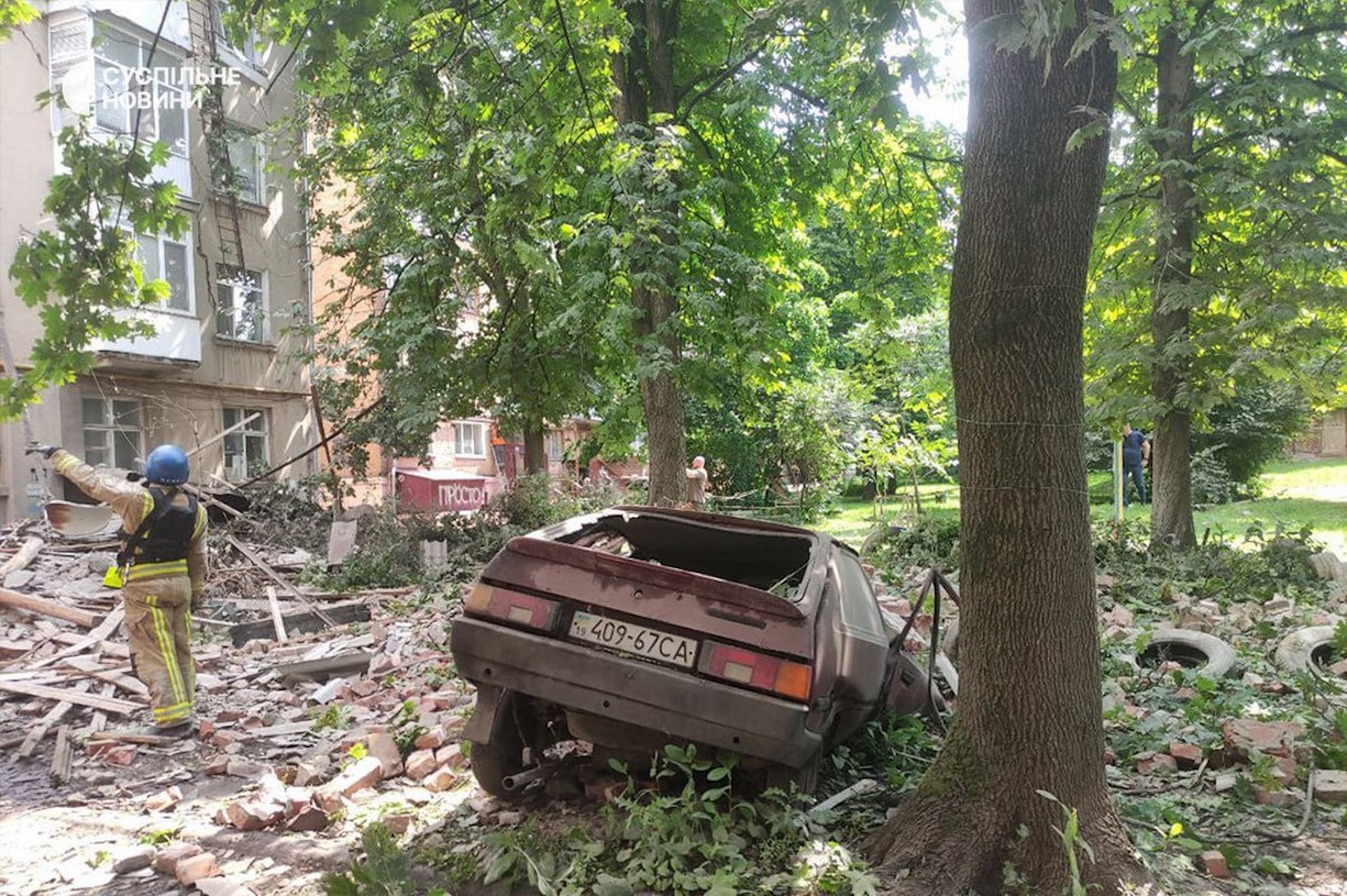 The aftermath of the Russian drone strike against Sumy